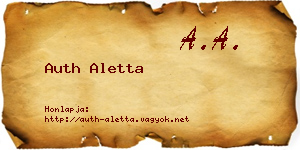 Auth Aletta névjegykártya