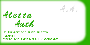 aletta auth business card